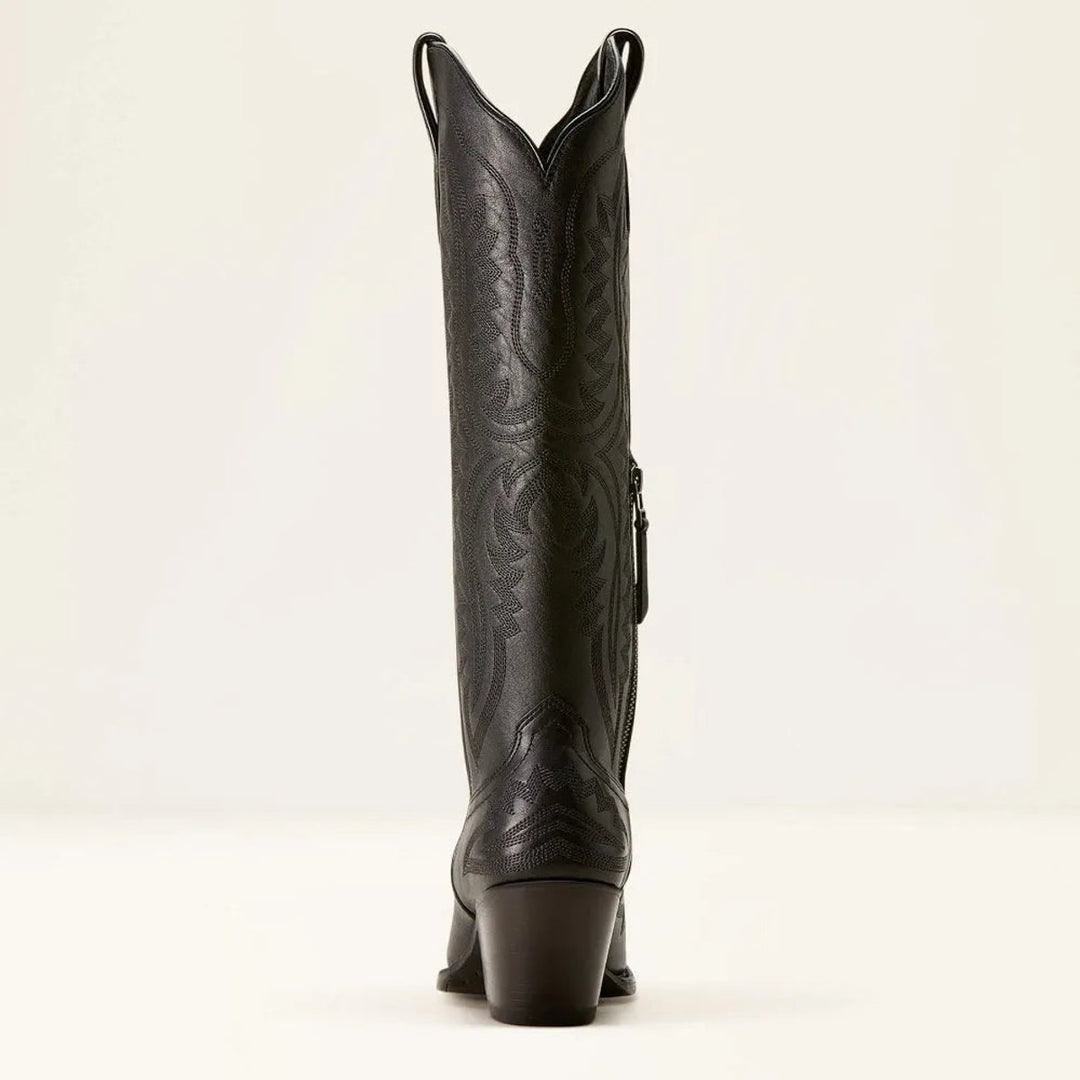 Women's Embroidered Knee-High Heeled Cowboy Boots Pointed Toe