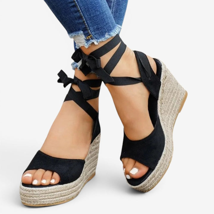 Women's Espadrille Wedge Lace-Up Open Toe Platform Sandals