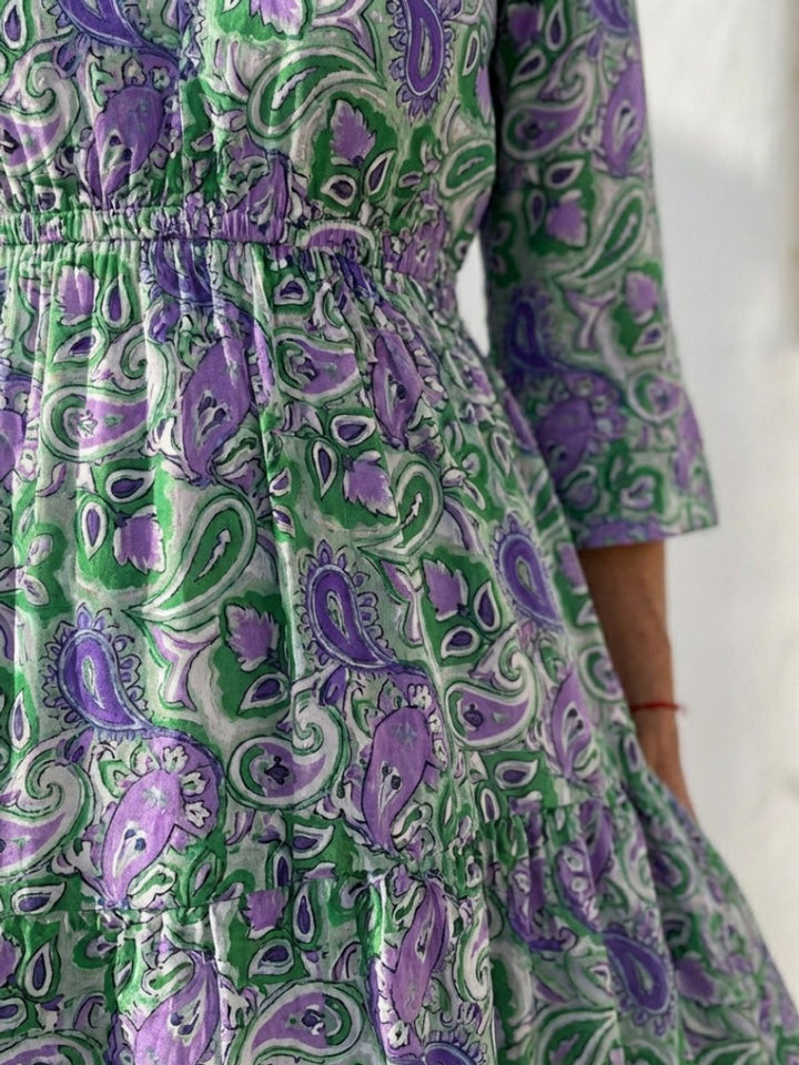Women's Everyday Boho Paisley V-Neck Long Sleeve Maxi Dress