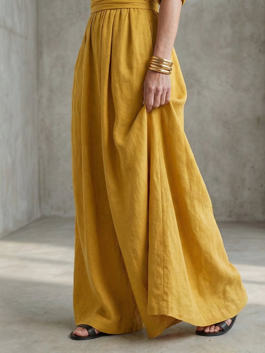 Women's Everyday Day Dress Cross-Front Wide-Leg Jumpsuit