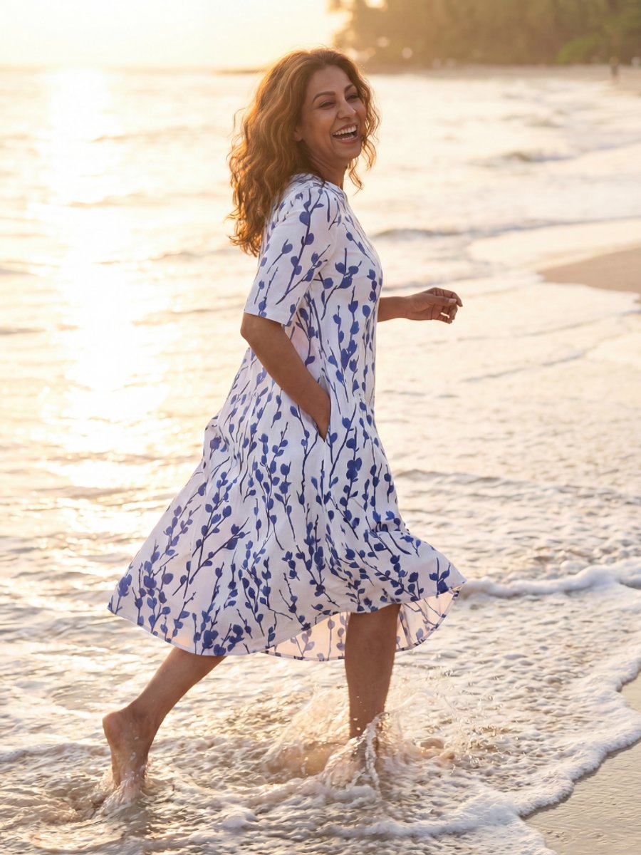 Women's Everyday Day Dress Floral A-Line Short Sleeve Midi