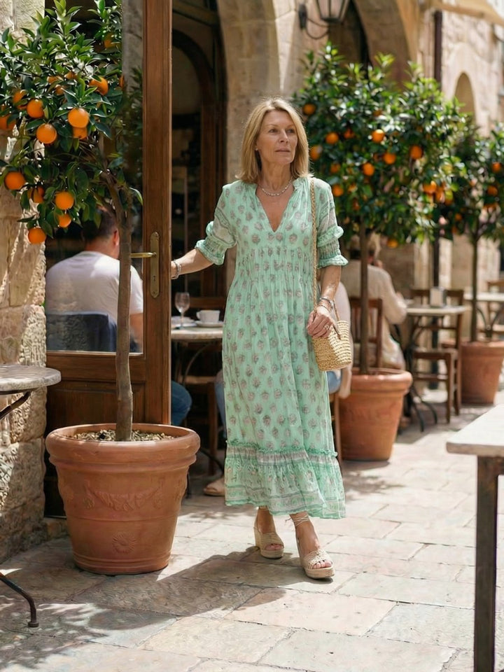 Women's Everyday Day Dress Relaxed Boho V-Neck Midi