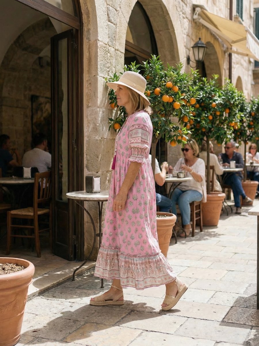Women's Everyday Day Dress Relaxed Boho V-Neck Midi