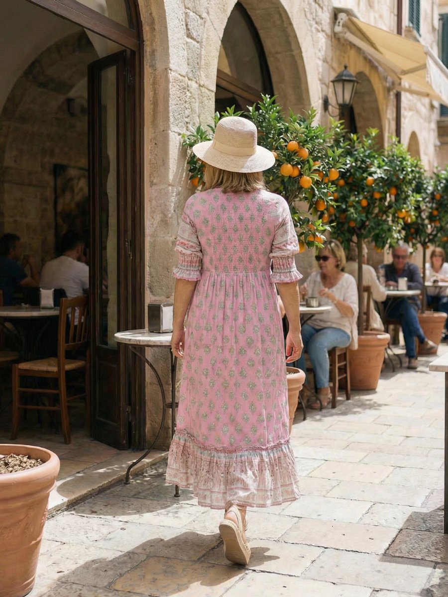 Women's Everyday Day Dress Relaxed Boho V-Neck Midi