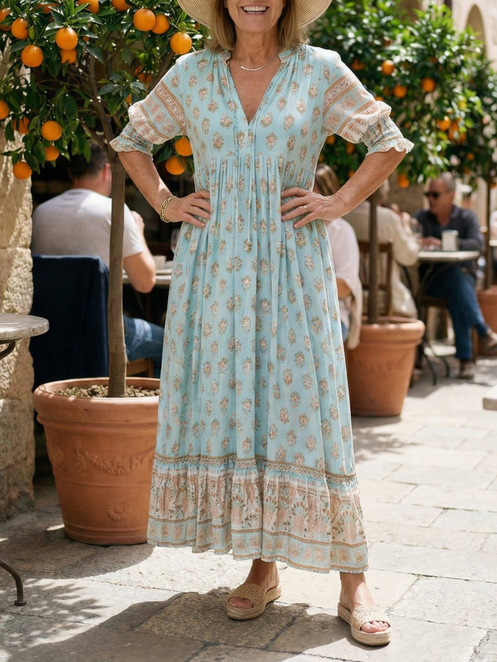 Women's Everyday Day Dress Relaxed Boho V-Neck Midi