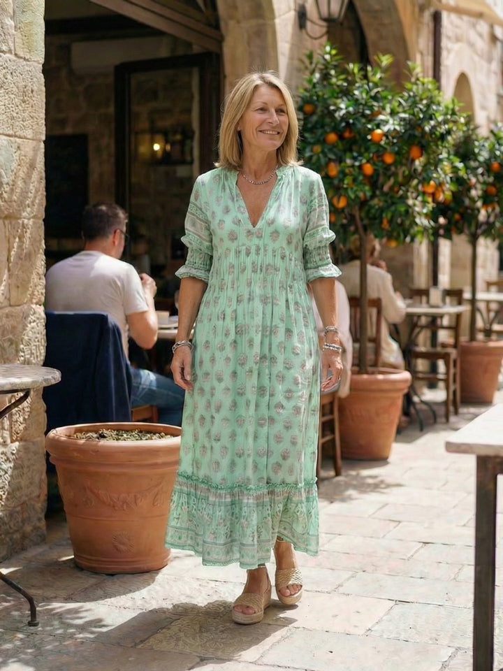 Women's Everyday Day Dress Relaxed Boho V-Neck Midi