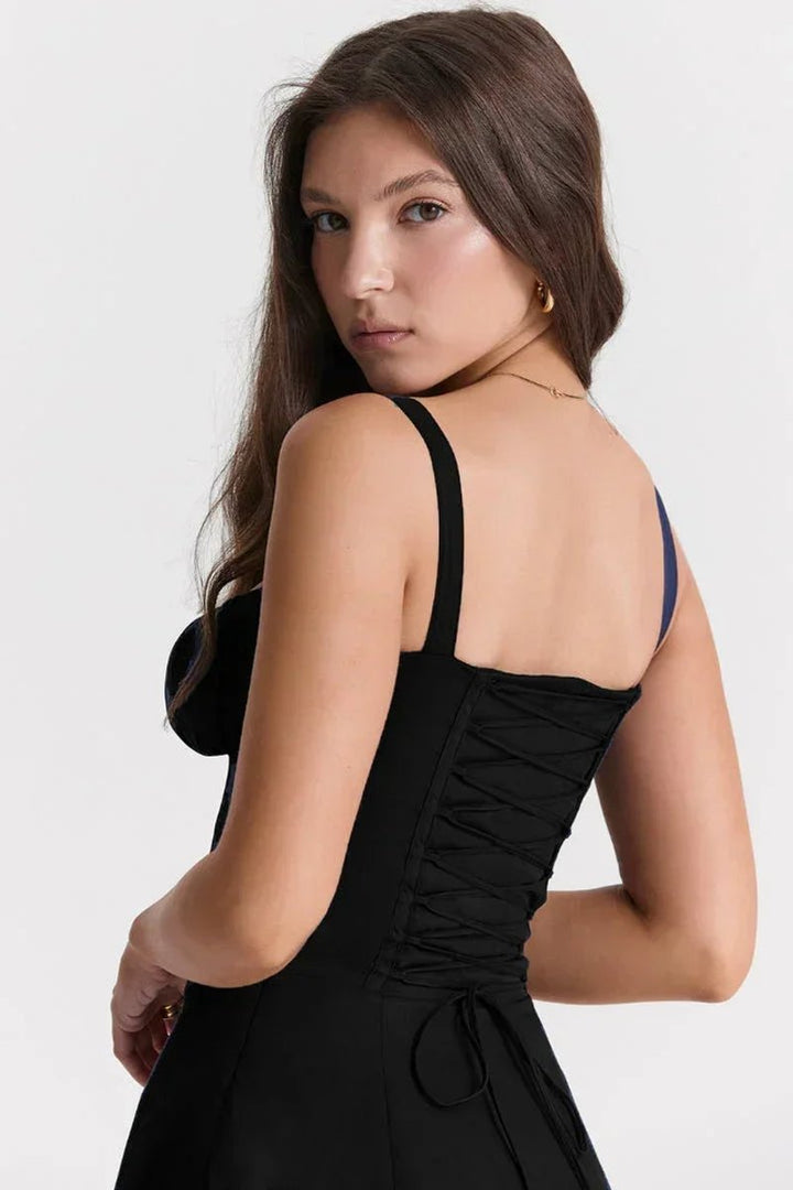Women's Everyday Day Dress Ruched Corset Midi A-Line
