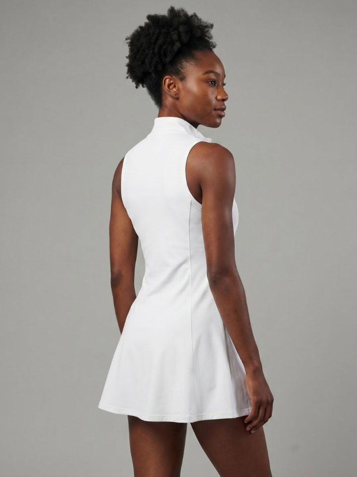 Women's Everyday Day Dress Sleeveless A-Line Quarter-Zip Active Mini