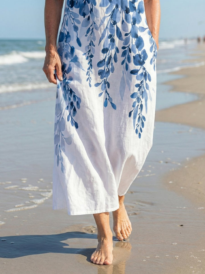 Women's Everyday Day Dress Sleeveless Botanical Print Maxi