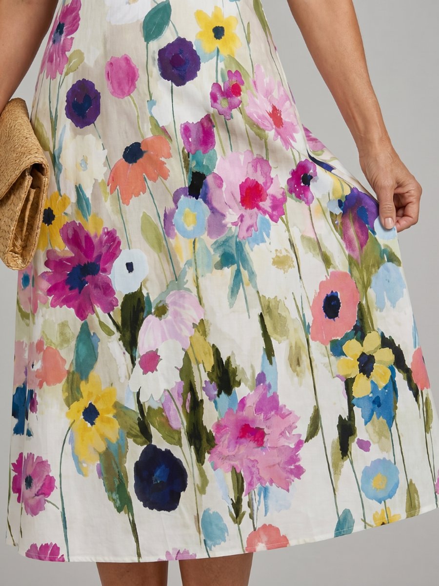 Women's Everyday Day Dress Sleeveless Floral Midi Dress