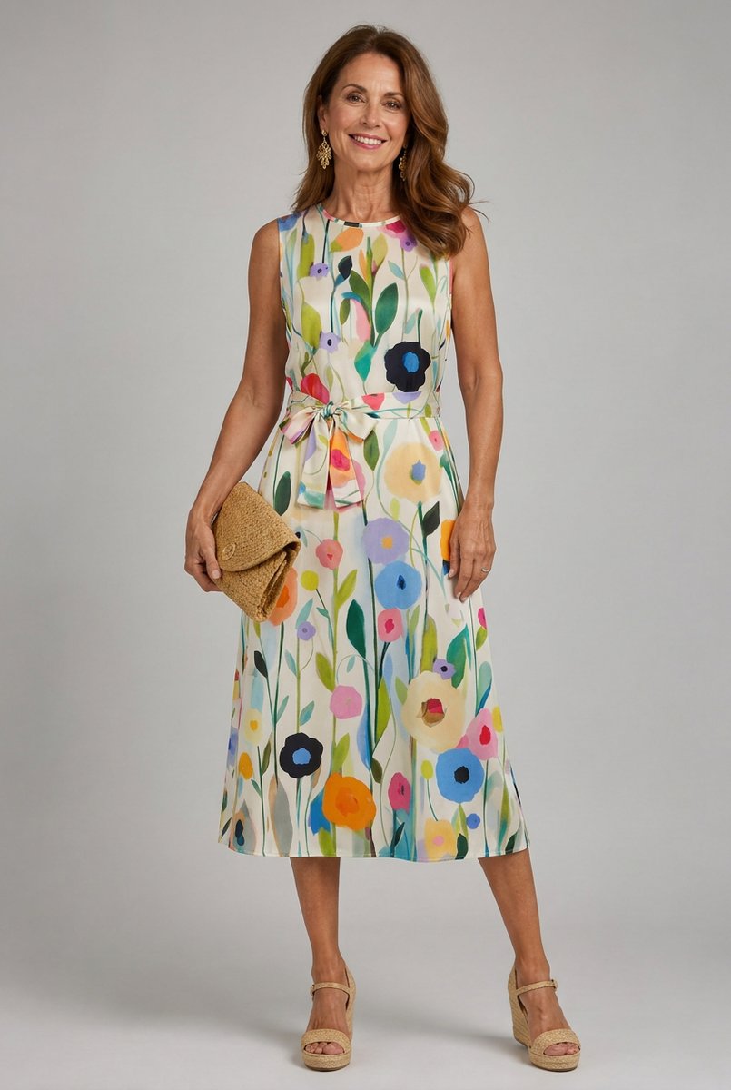 Women's Everyday Day Dress Sleeveless Floral Midi Dress