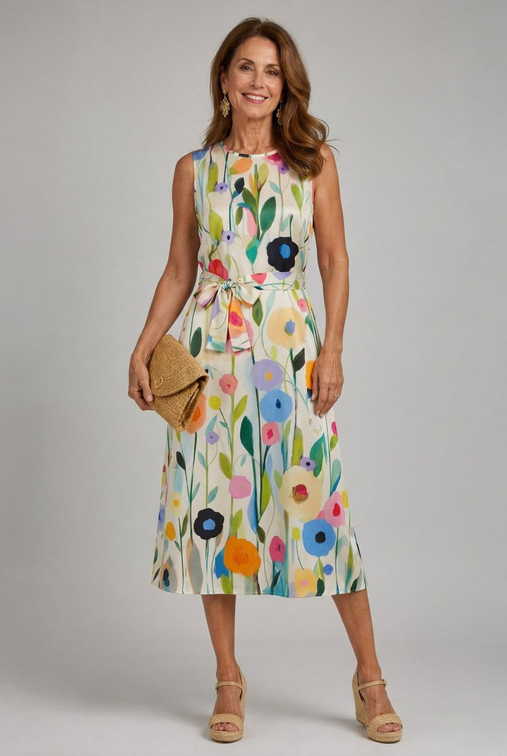 Women's Everyday Day Dress Sleeveless Floral Midi Dress