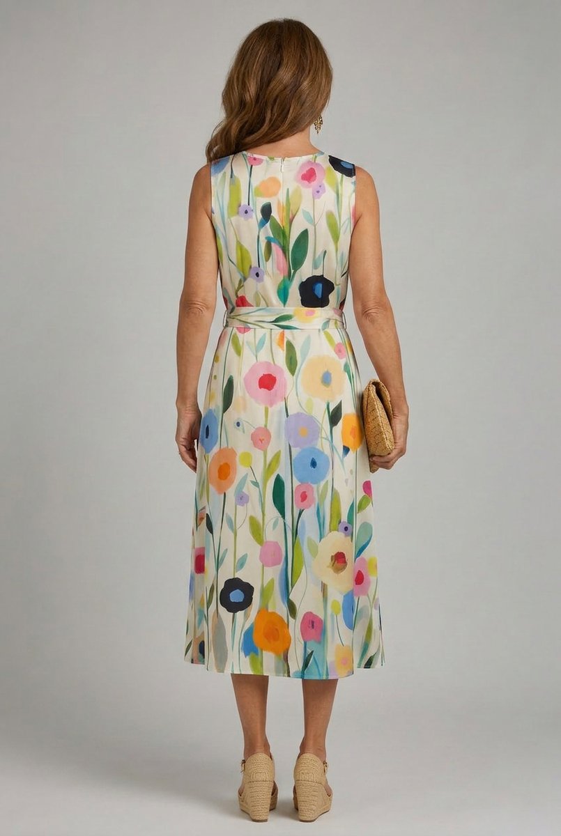 Women's Everyday Day Dress Sleeveless Floral Midi Dress