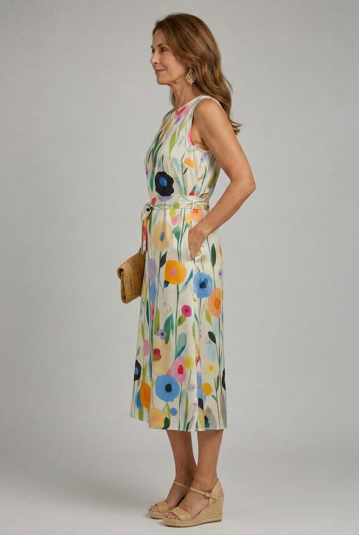 Women's Everyday Day Dress Sleeveless Floral Midi Dress