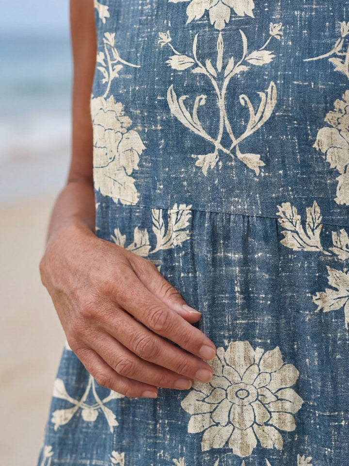 Women's Everyday Day Dress Sleeveless Relaxed Midi Floral