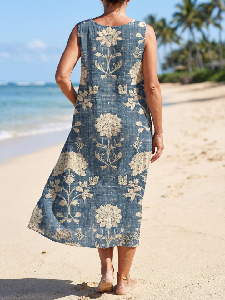 Women's Everyday Day Dress Sleeveless Relaxed Midi Floral