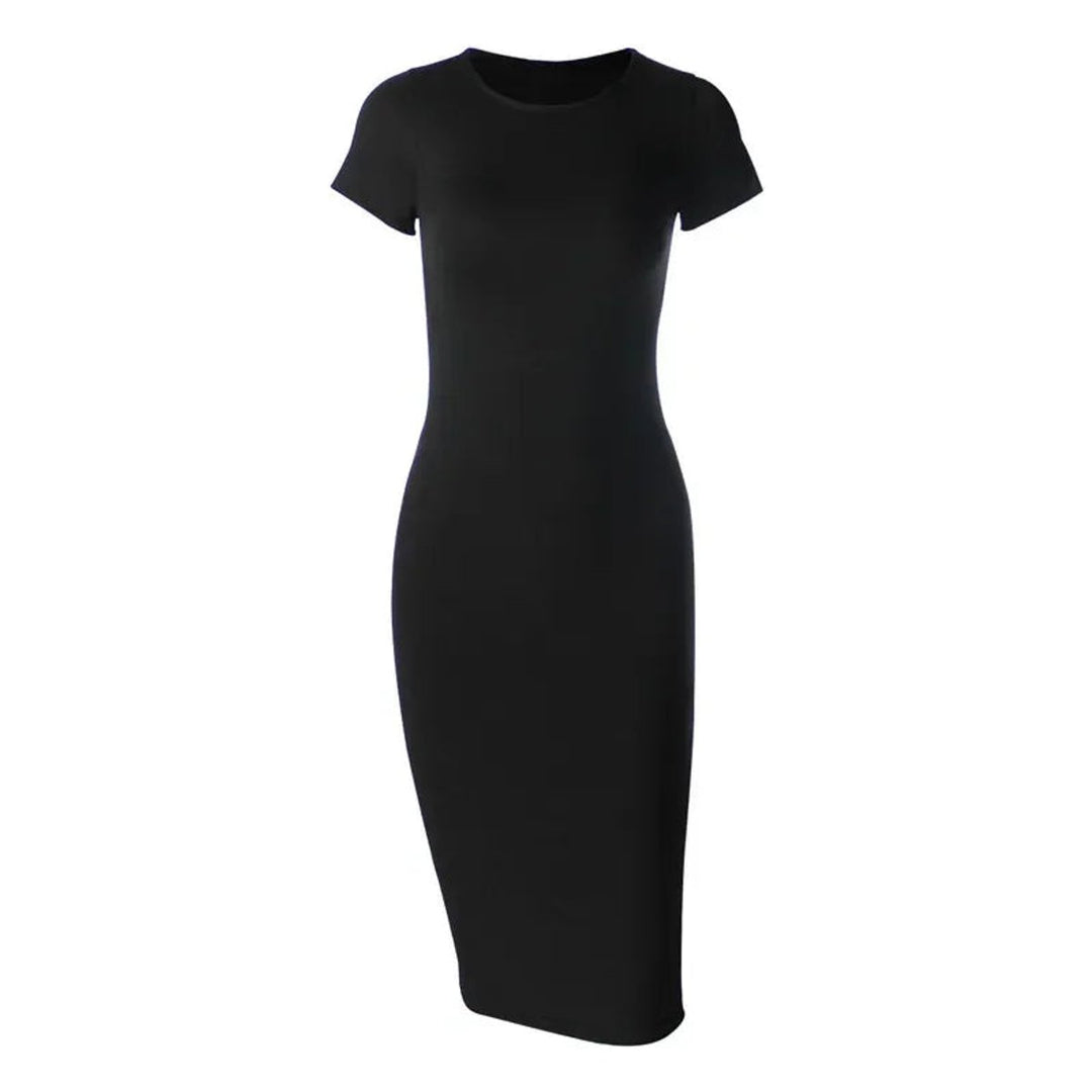 Women's Everyday Fitted Bodycon Midi Party Dress Short Sleeve
