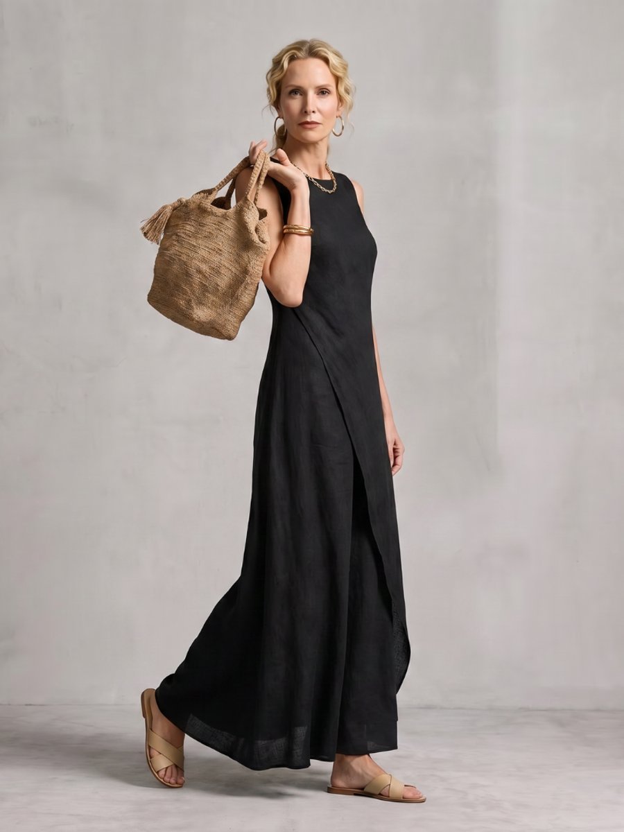 Women's Everyday Maxi Dress Asymmetric Layered Sleeveless