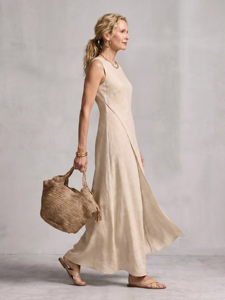 Women's Everyday Maxi Dress Asymmetric Layered Sleeveless