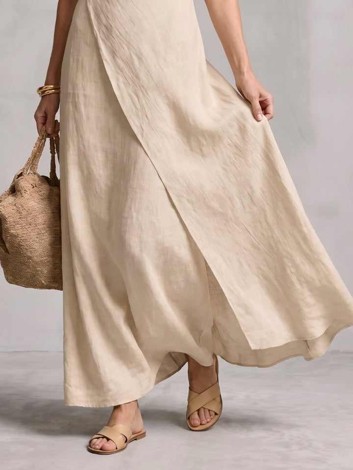 Women's Everyday Maxi Dress Asymmetric Layered Sleeveless