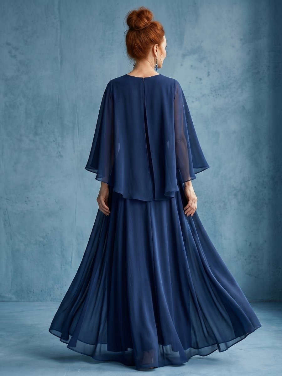 Women's Everyday Party Dress Layered Sleeve Drape Waist Midi
