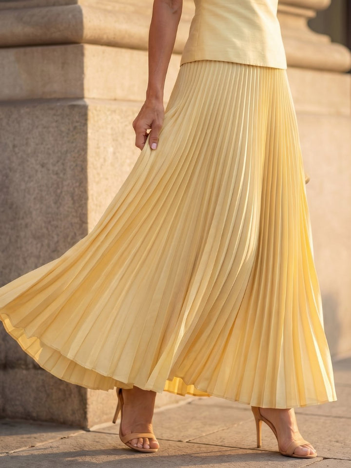 Women's Everyday Party Dress Structured Sleeveless Pleated Skirt Set