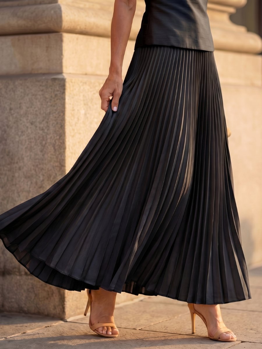 Women's Everyday Party Dress Structured Sleeveless Pleated Skirt Set