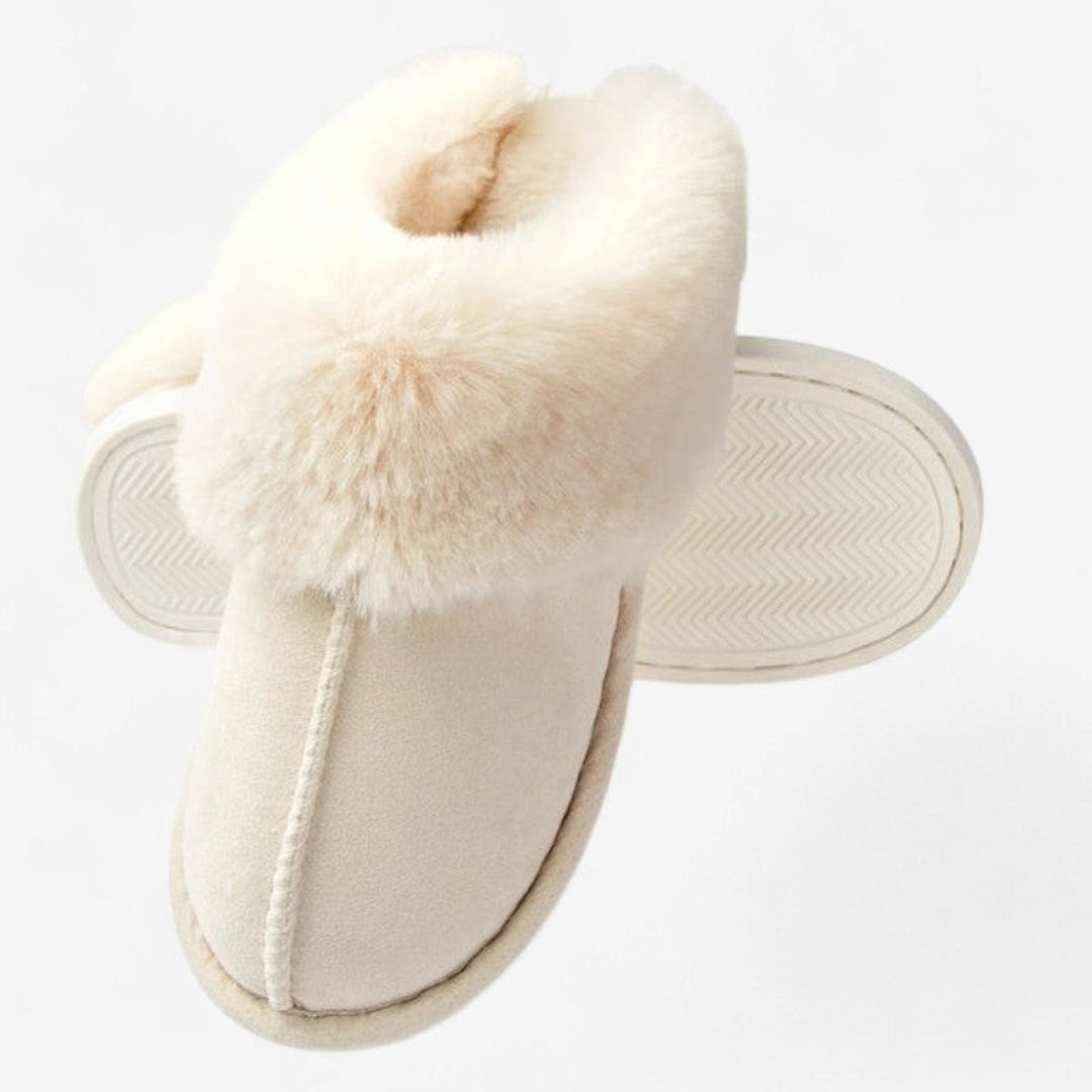 Women's Faux-Suede Fluffy Slip-On Mule Slippers