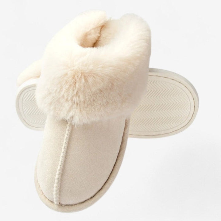 Women's Faux-Suede Fluffy Slip-On Mule Slippers