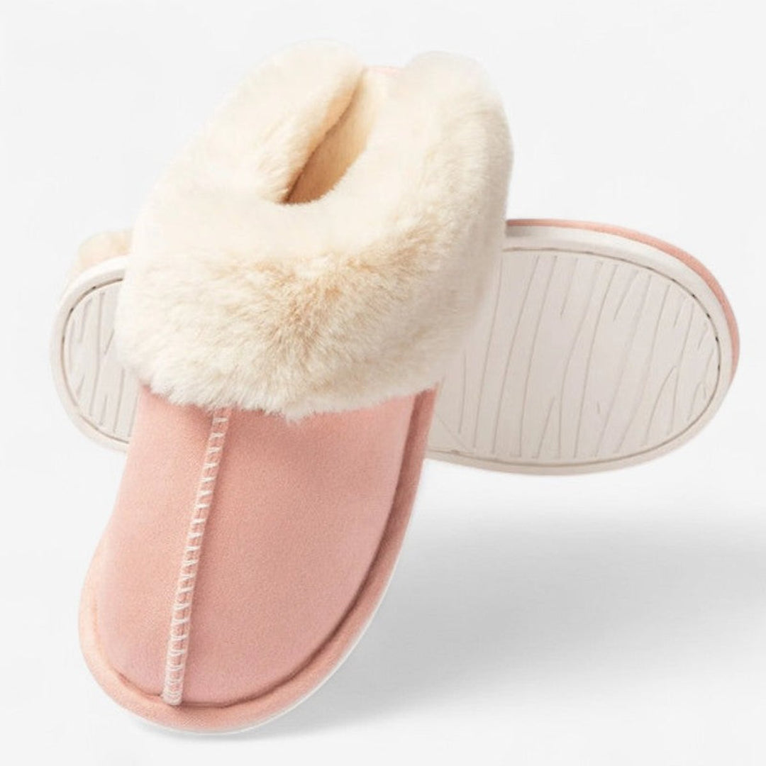 Women's Faux-Suede Fluffy Slip-On Mule Slippers