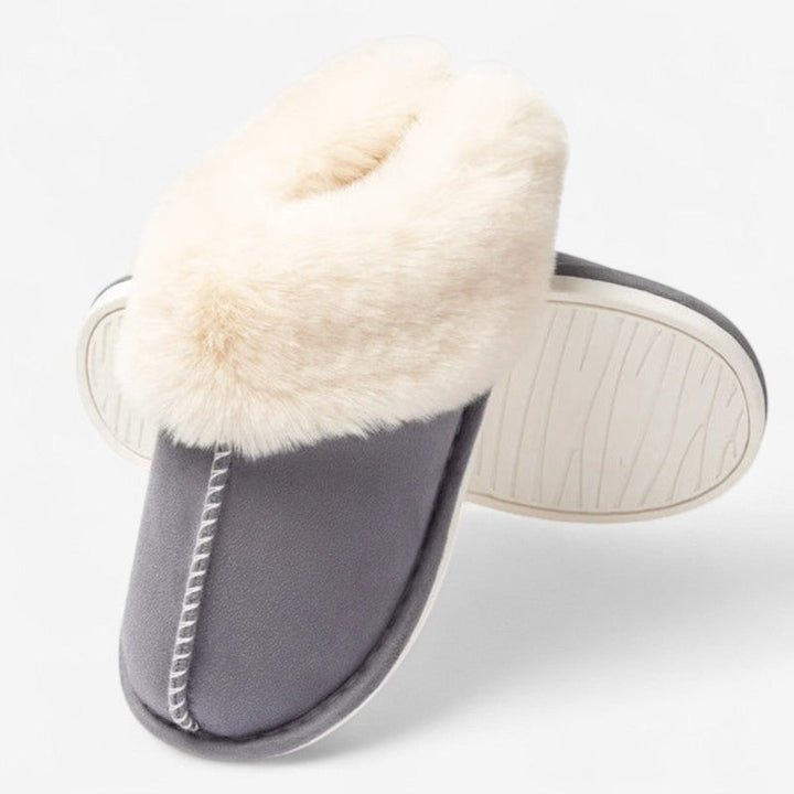 Women's Faux-Suede Fluffy Slip-On Mule Slippers