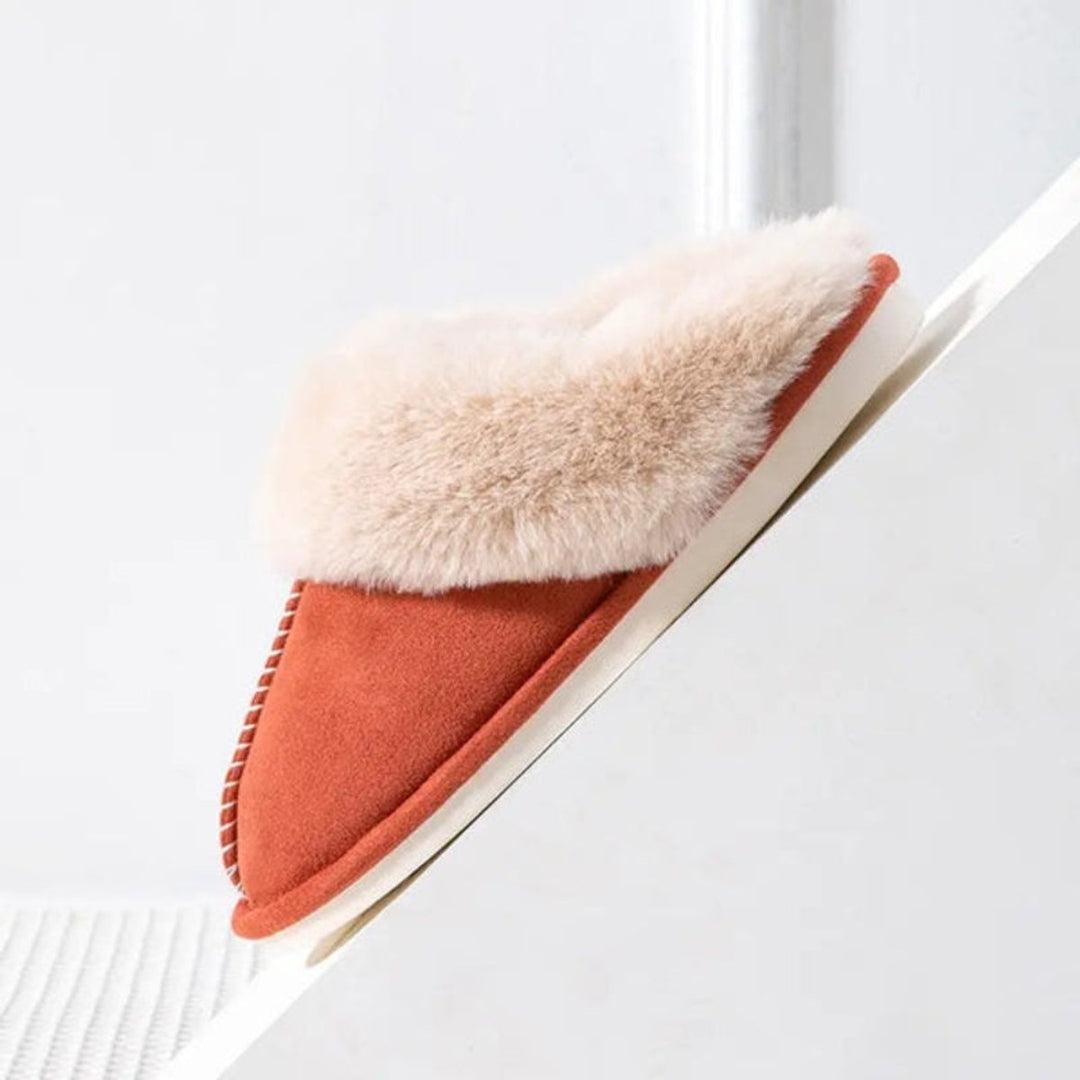 Women's Faux-Suede Fluffy Slip-On Mule Slippers
