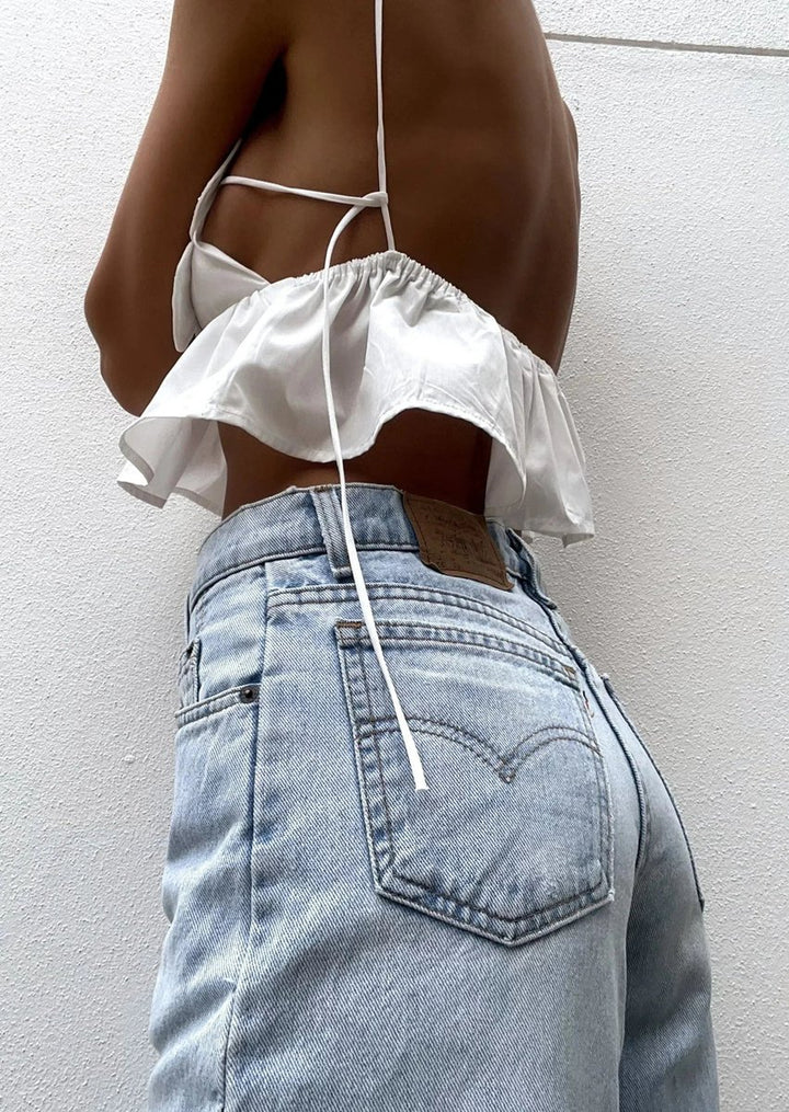 Women's Floral Appliqué Crop Cami Top Floral Blouse Spaghetti Strap