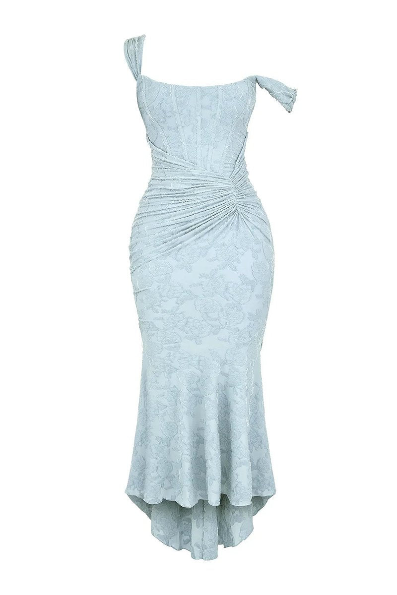 Women's Floral Jacquard Corset Midi Party Dress Wide Strap