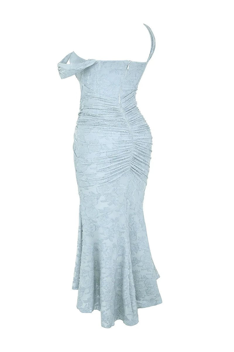Women's Floral Jacquard Corset Midi Party Dress Wide Strap