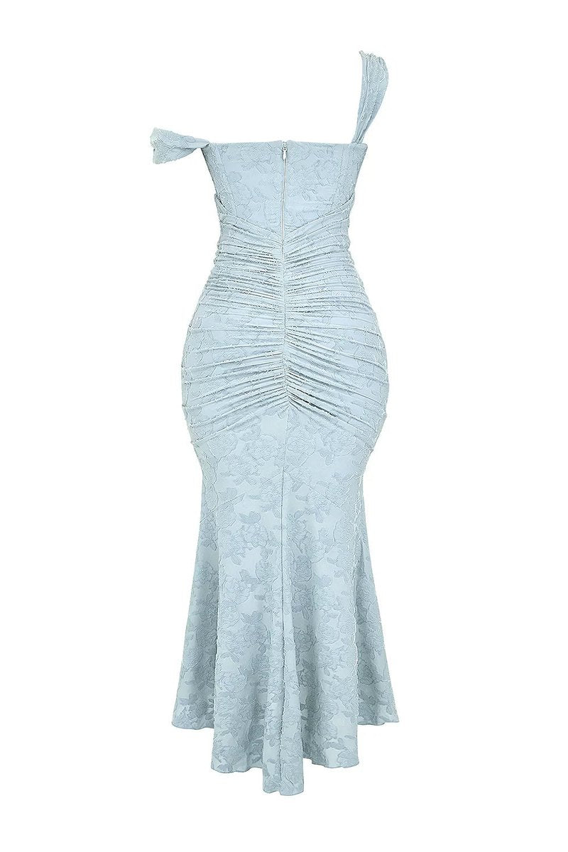 Women's Floral Jacquard Corset Midi Party Dress Wide Strap