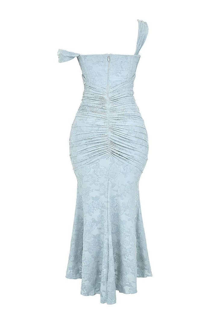 Women's Floral Jacquard Corset Midi Party Dress Wide Strap