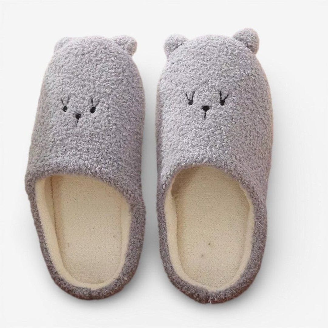 Women's Fluffy Bear Slip-On Non-Slip Indoor Slippers