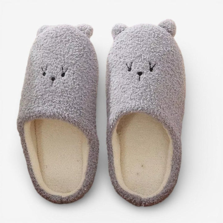 Women's Fluffy Bear Slip-On Non-Slip Indoor Slippers