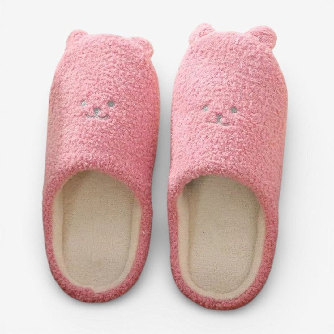 Women's Fluffy Bear Slip-On Non-Slip Indoor Slippers