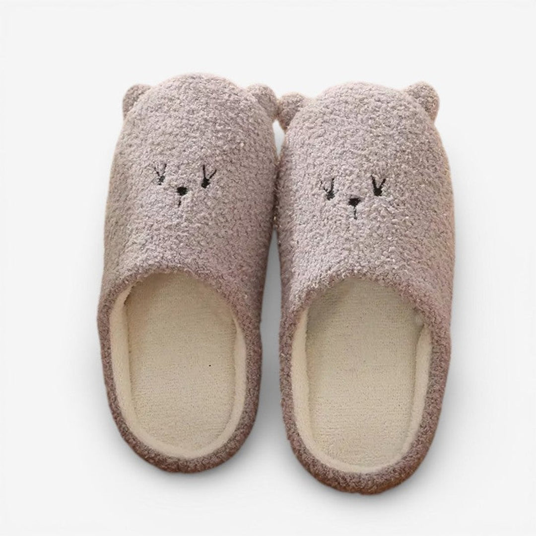 Women's Fluffy Bear Slip-On Non-Slip Indoor Slippers