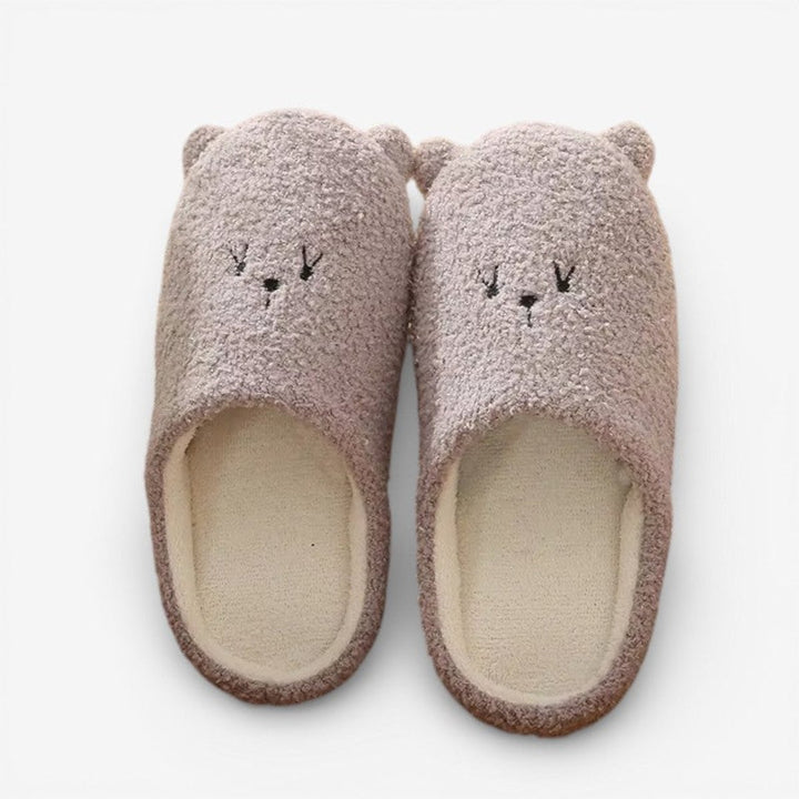 Women's Fluffy Bear Slip-On Non-Slip Indoor Slippers