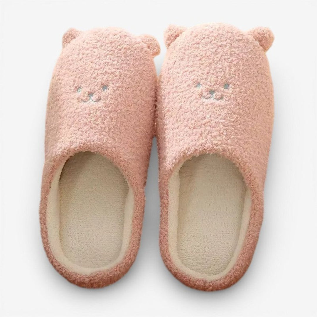 Women's Fluffy Bear Slip-On Non-Slip Indoor Slippers