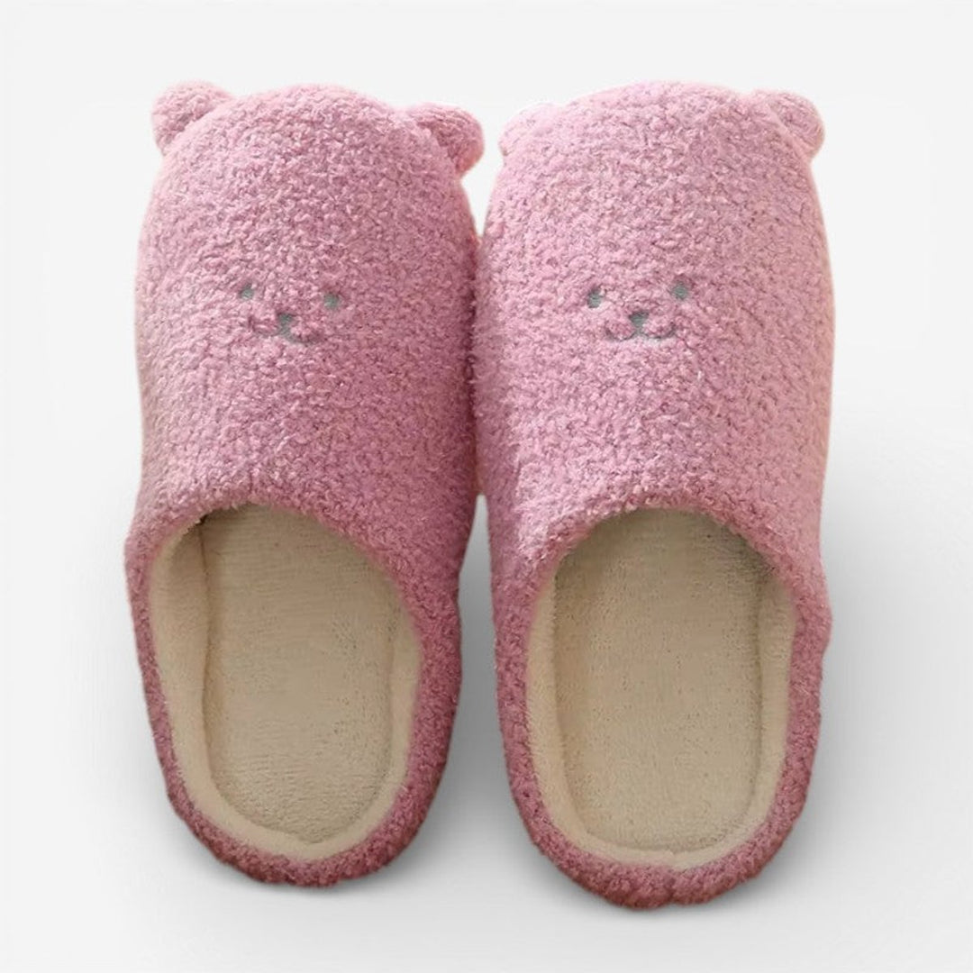 Women's Fluffy Bear Slip-On Non-Slip Indoor Slippers