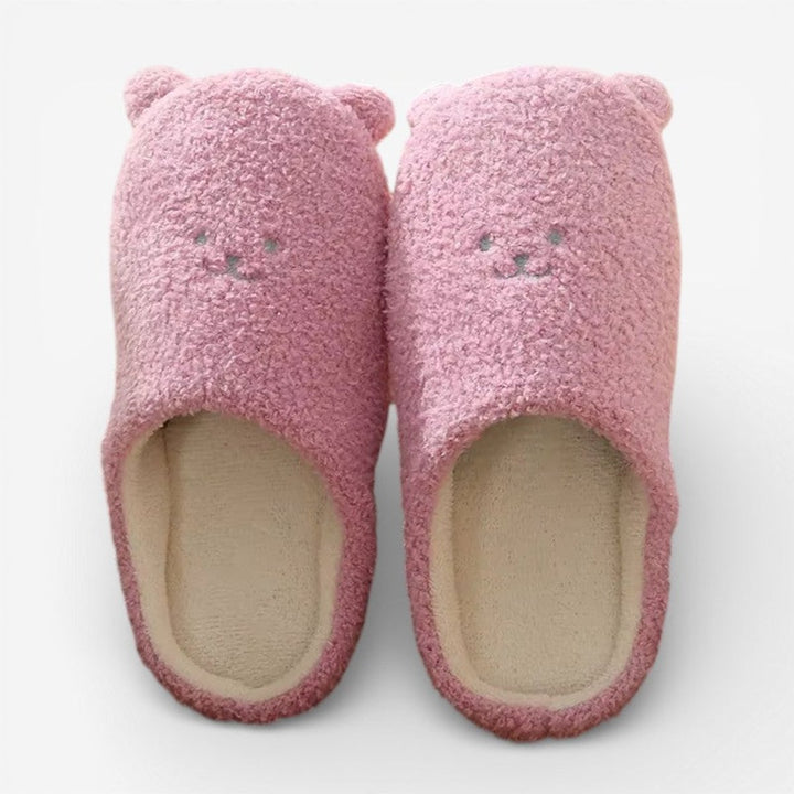 Women's Fluffy Bear Slip-On Non-Slip Indoor Slippers
