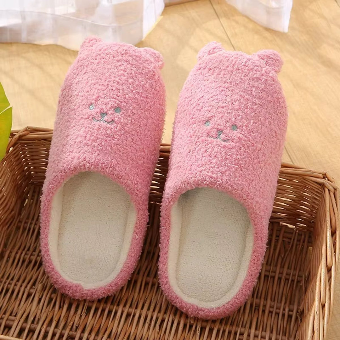 Women's Fluffy Bear Slip-On Non-Slip Indoor Slippers