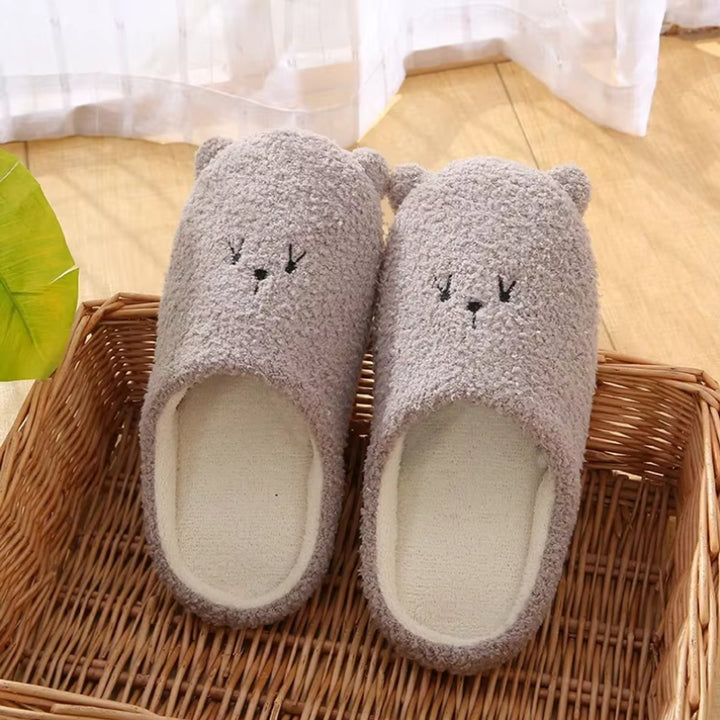Women's Fluffy Bear Slip-On Non-Slip Indoor Slippers