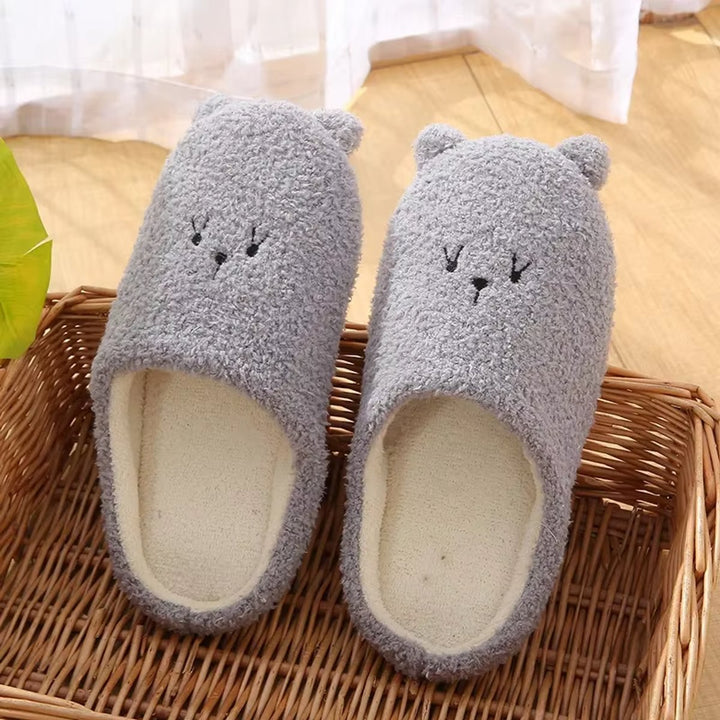 Women's Fluffy Bear Slip-On Non-Slip Indoor Slippers