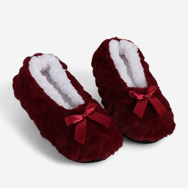 Women's Fluffy Plush Slip-On Indoor Slippers Non-Slip Flat