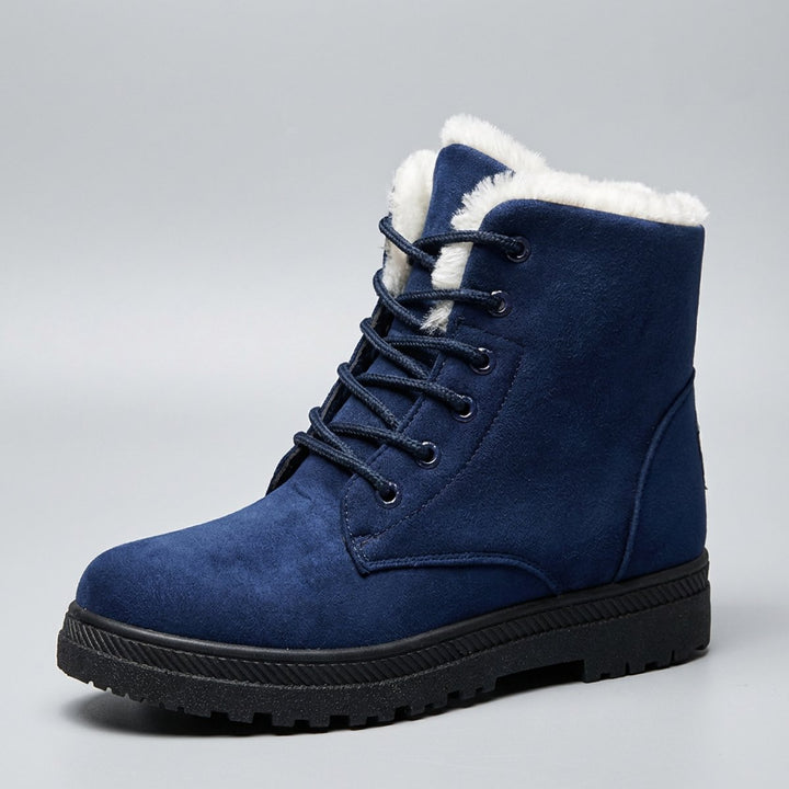 Women's Fur-Lined Suede Lace-Up Ankle Boots